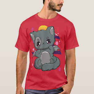 Pastel Goth Sakura Cat Chibi Anime Neko Angelcore  T-Shirt