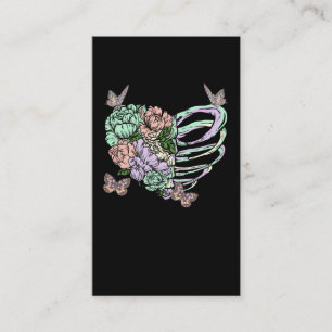 Pastel Goth Skeleton Heart Otaku Vaporwave Aesthet Business Card