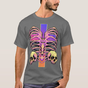 Pastel Goth Skeleton Rib Cage Heart Gothic Hallowe T-Shirt