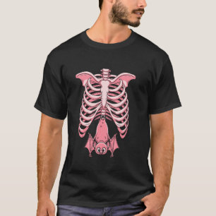 Pastel Goth Skeleton Ribcage Bat X-ray Halloween B T-Shirt