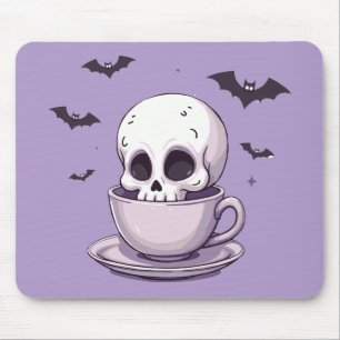 Pastel Goth Skull in Teacup Mouse Mat