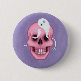 Pastel goth skull spooky cute 6 cm round badge