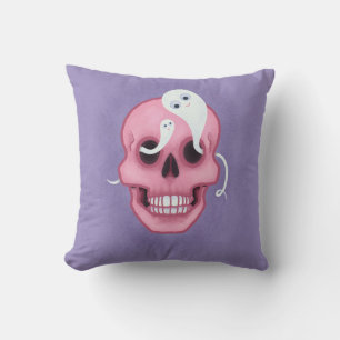 Pastel goth skull spooky cute cushion