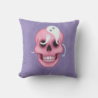 Pastel goth skull spooky cute cushion