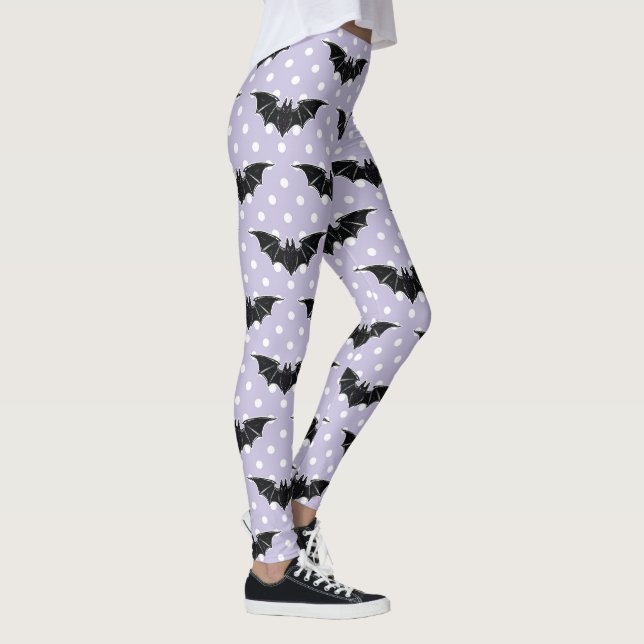 Pastel Goth Spooky Cute Bats Kawaii Leggings (Right)