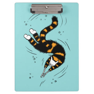 Pastel Goth Swimming Cat Skeleton Clipboard