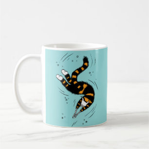 Pastel Goth Swimming Cat Skeleton Coffee Mug