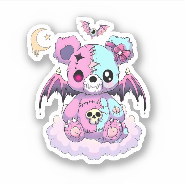 Pastel Goth Teddy Bear (Front)