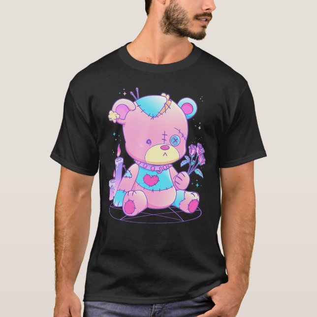 Pastel Goth Teddy Bear Japanese Anime Kawaii Demon T-Shirt (Front)