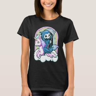 Pastel Goth Unicorn Grim Reaper Emo Skeleton Art G T-Shirt