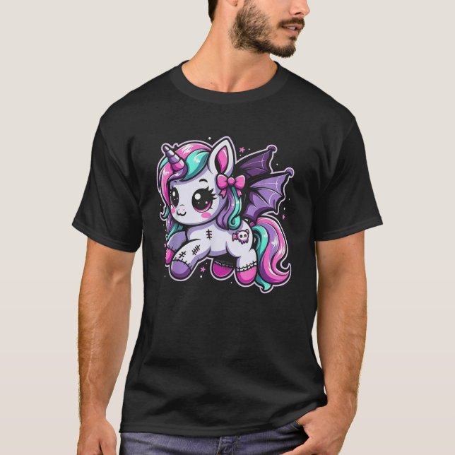Pastel Goth Unicorn Kawaii Creepy Cute Aesthetic A T-Shirt (Front)