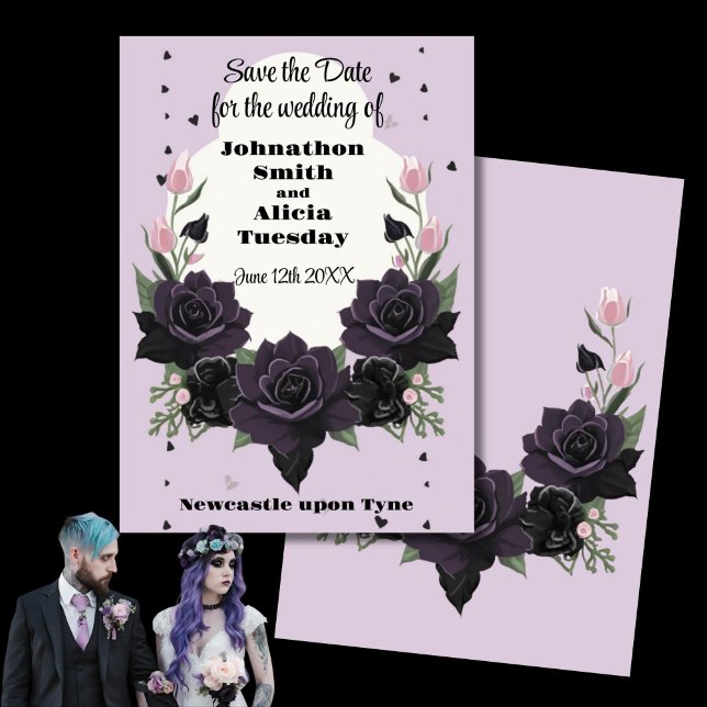 Pastel Goth Wedding Gothic Purple  Invitation (Creator Uploaded)