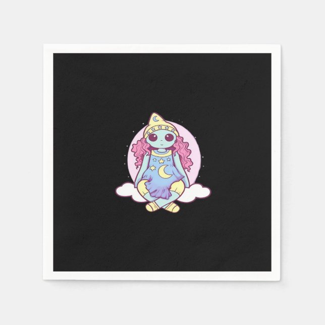 Pastel Goth Whimsigoth Clown Ragdoll Napkin (Front)