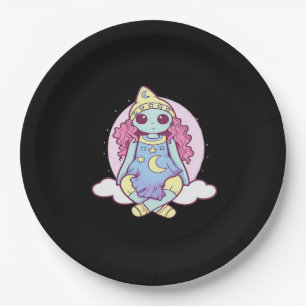 Pastel Goth Whimsigoth Clown Ragdoll Paper Plate