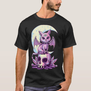 Pastel Goth Wiccan Cat Cute Creepy Witchy Cat and  T-Shirt