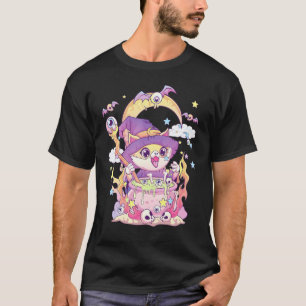 Pastel Goth Wiccan Cat Cute Creepy Witchy Cat And T-Shirt