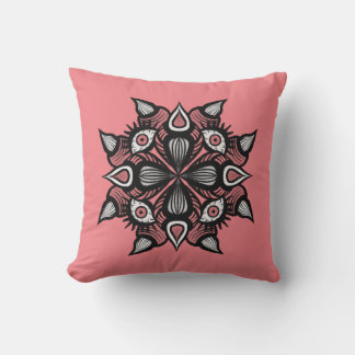 Pastel Goth Witch Design - Black Pink Monster Cushion