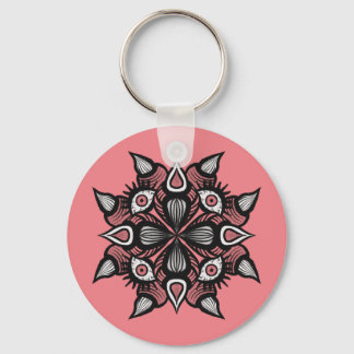 Pastel Goth Witch Design - Black Pink Monster Key Ring