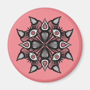 Pastel Goth Witch Design - Black Pink Monster Magnet