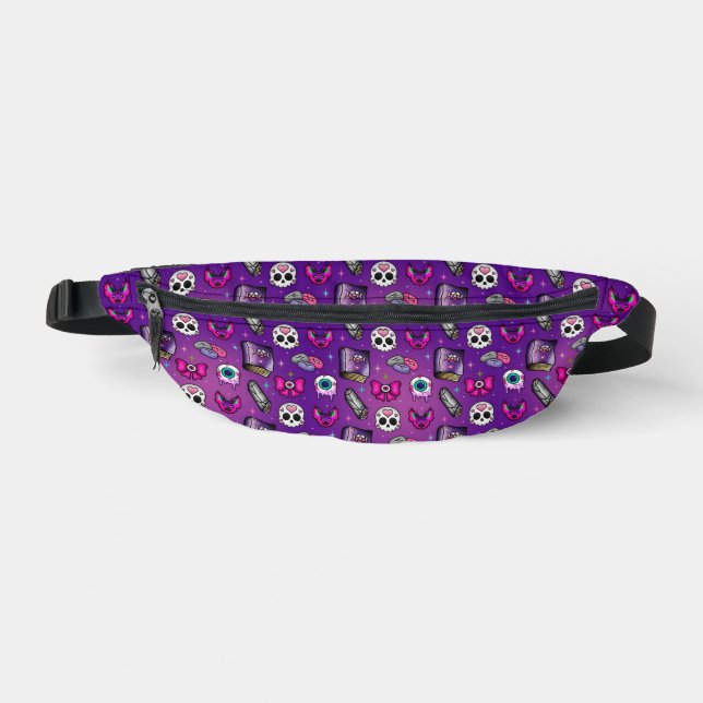 Pastel Goth - Witchy - Purple Halloween Bum Bags (Front)