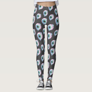 Pastel Gothic Candy Eyeball Pattern Leggings