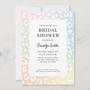 Pastel Gradient Animal Print Bridal Shower Invitation