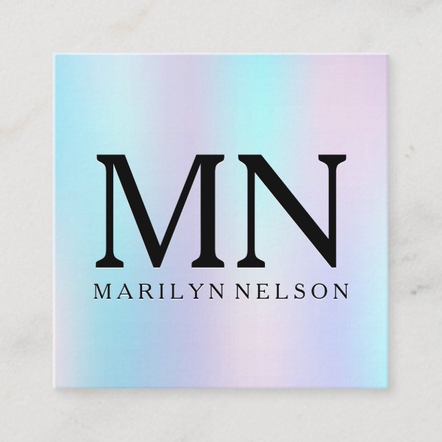 Pastel Gradient Background Square Business Card (Front)