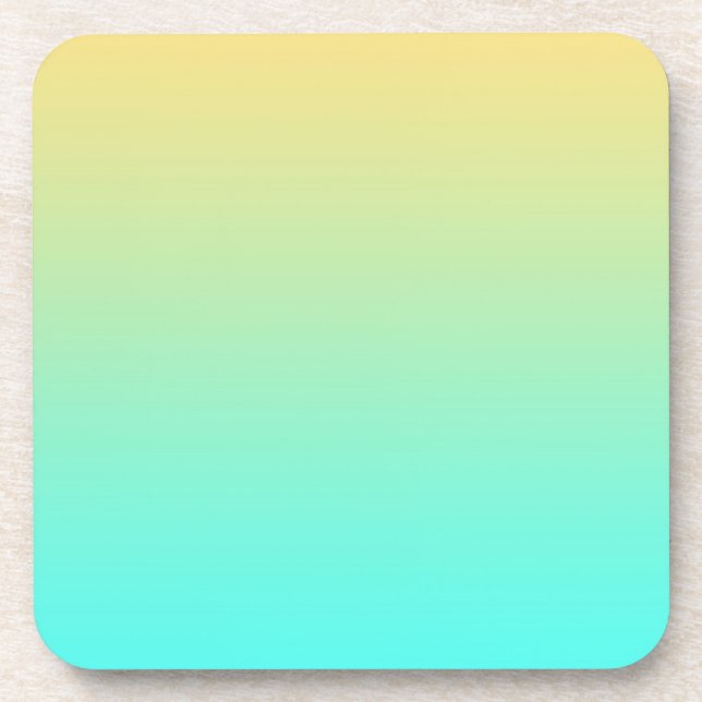 Pastel Gradient Background Turquoise Yellow Coaster (Front)