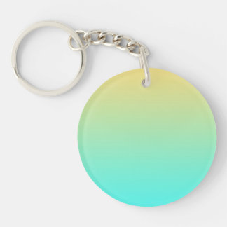 Pastel Gradient Background Turquoise Yellow Key Ring