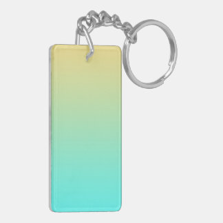 Pastel Gradient Background Turquoise Yellow Key Ring