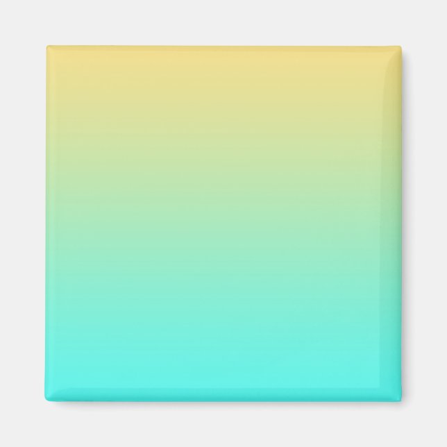 Pastel Gradient Background Turquoise Yellow Magnet (Front)