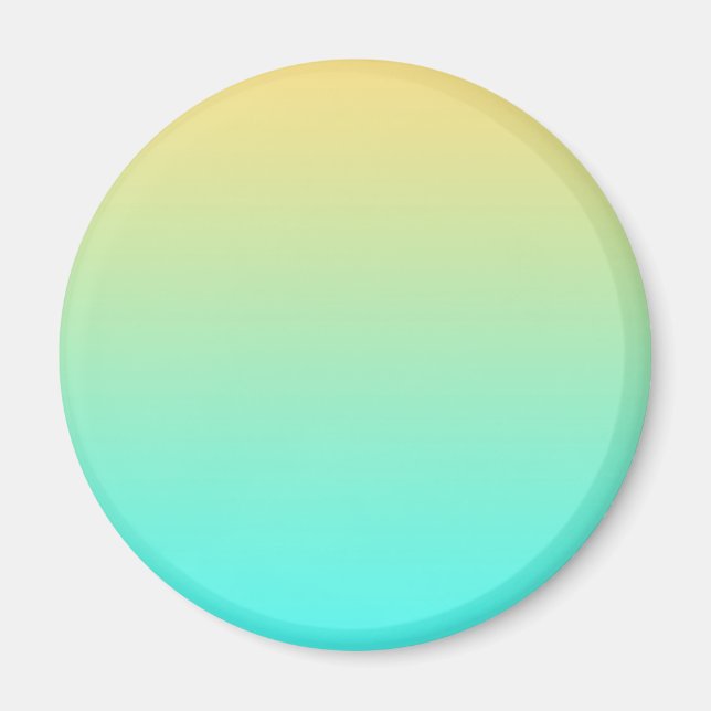 Pastel Gradient Background Turquoise Yellow Magnet (Front)