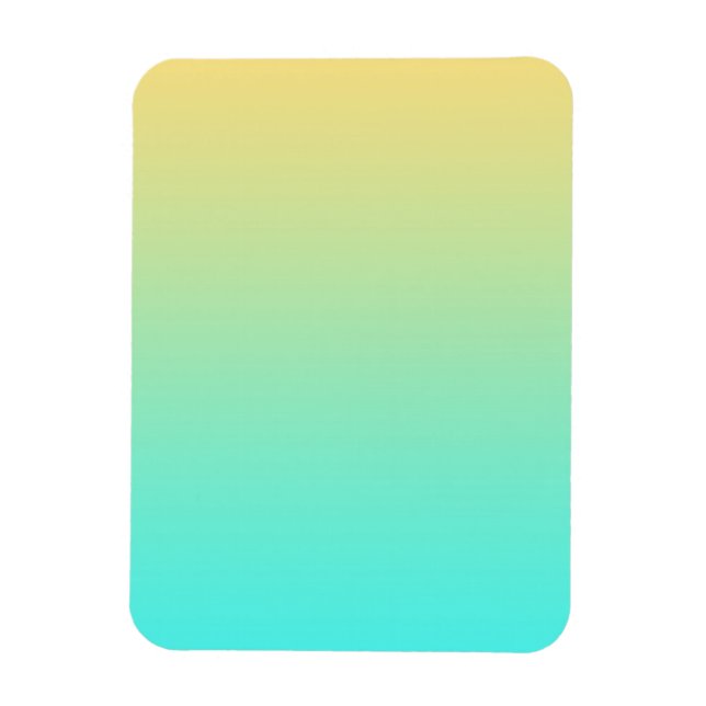 Pastel Gradient Background Turquoise Yellow Magnet (Vertical)