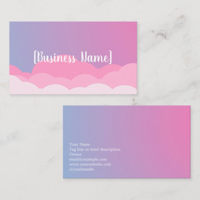 Pastel Gradient Business Card with Clouds | Custom (Front/Back)