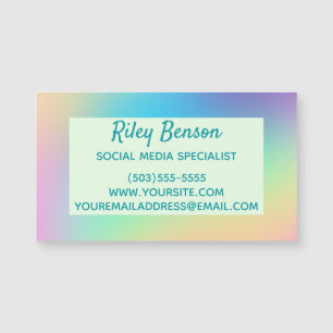 Pastel Gradient Design Magnetic Business Card