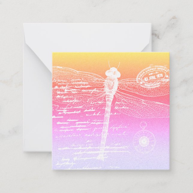 Pastel gradient dragonfly card (Front)