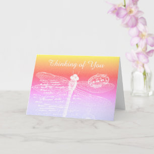 Pastel gradient dragonfly card