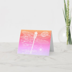 Pastel gradient dragonfly note card