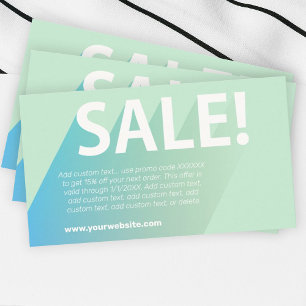 Pastel Gradient Green Discount Business Card