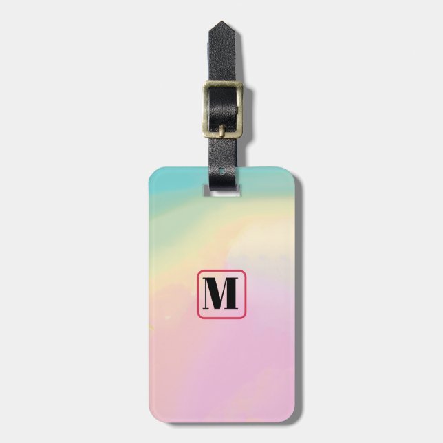 Pastel Gradient Luggage Tag (Front Vertical)