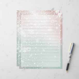 Pastel gradient snow Christmas stationery paper