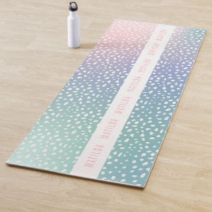 Pastel gradient + spot with stripe personalised yoga mat