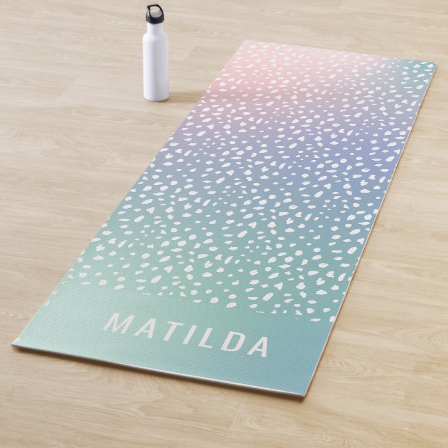 Pastel gradient + spot with stripe personalised yoga mat (In Situ)