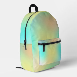 Pastel gradient tone colourful futuristic printed backpack