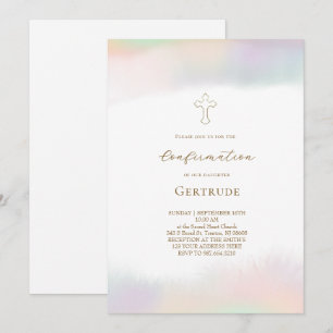 pastel gradients borders Confirmation Invitation