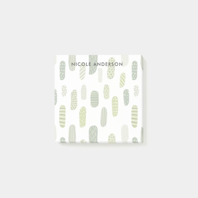 Pastel Green Abstract Post-it Notes (Front)