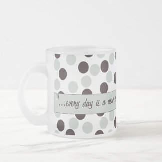 Pastel Green and Brown Polka Dots Beverage mug