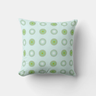 Pastel Green and Grey Geometric Pattern Cushion