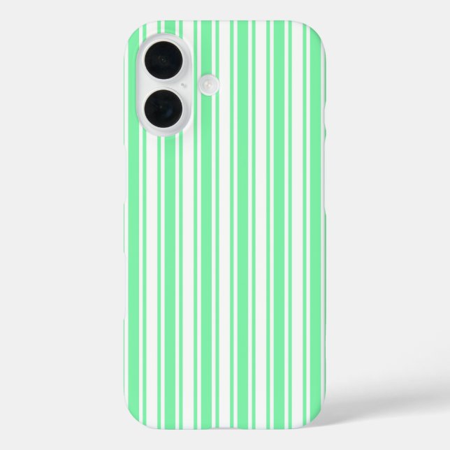 Pastel green and white candy stripes Case-Mate iPhone case (Back)