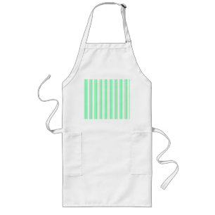 Pastel green and white candy stripes long apron